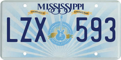 MS license plate LZX593