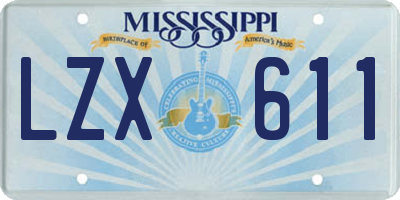 MS license plate LZX611