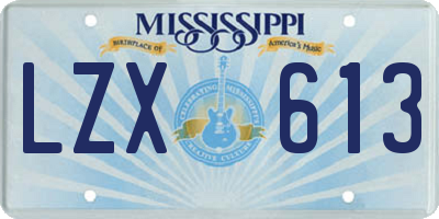 MS license plate LZX613