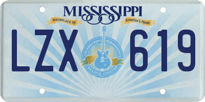 MS license plate LZX619