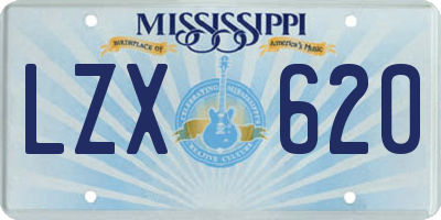 MS license plate LZX620