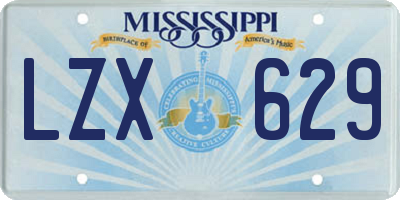 MS license plate LZX629