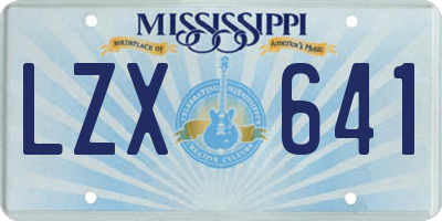 MS license plate LZX641