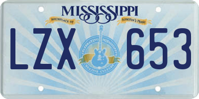 MS license plate LZX653