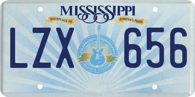 MS license plate LZX656