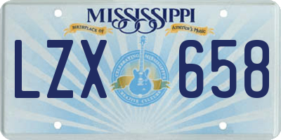 MS license plate LZX658