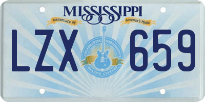 MS license plate LZX659