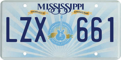 MS license plate LZX661