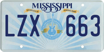 MS license plate LZX663