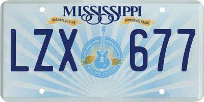 MS license plate LZX677