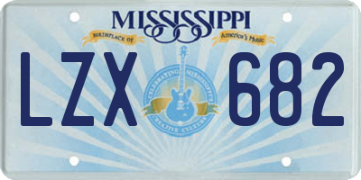 MS license plate LZX682