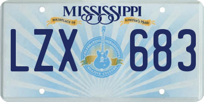 MS license plate LZX683