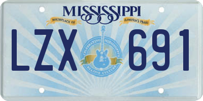 MS license plate LZX691