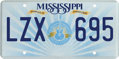 MS license plate LZX695