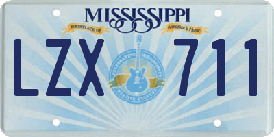 MS license plate LZX711
