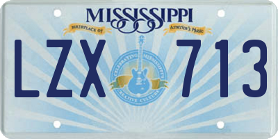 MS license plate LZX713