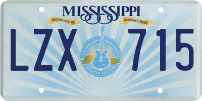 MS license plate LZX715