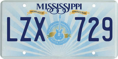 MS license plate LZX729