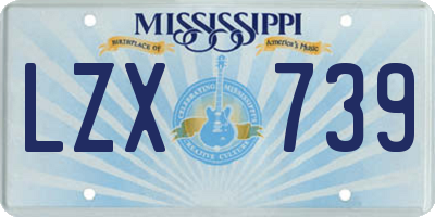 MS license plate LZX739