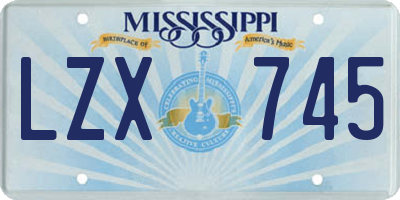MS license plate LZX745