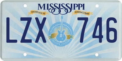 MS license plate LZX746