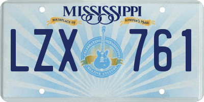 MS license plate LZX761