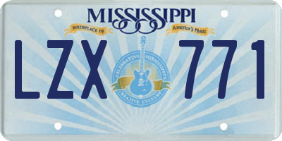 MS license plate LZX771