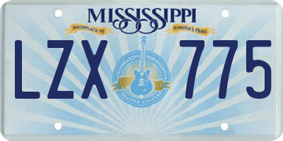 MS license plate LZX775