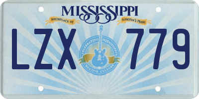 MS license plate LZX779
