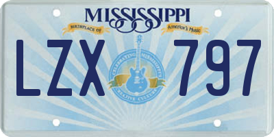 MS license plate LZX797