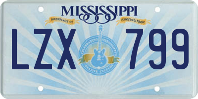 MS license plate LZX799