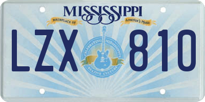 MS license plate LZX810