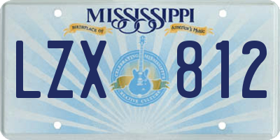 MS license plate LZX812