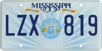 MS license plate LZX819