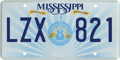 MS license plate LZX821