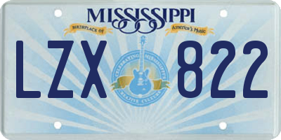 MS license plate LZX822