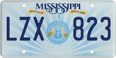 MS license plate LZX823