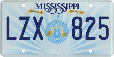 MS license plate LZX825