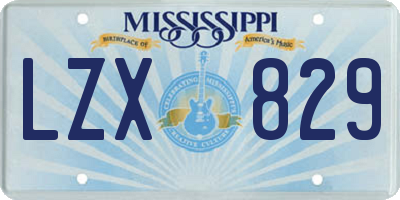 MS license plate LZX829