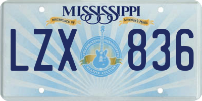 MS license plate LZX836