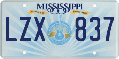 MS license plate LZX837