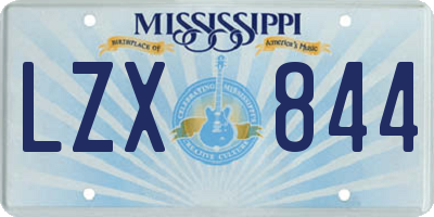 MS license plate LZX844