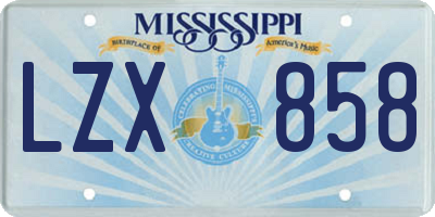 MS license plate LZX858