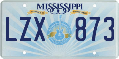 MS license plate LZX873