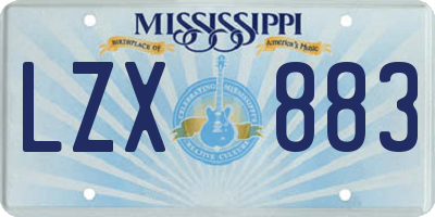 MS license plate LZX883