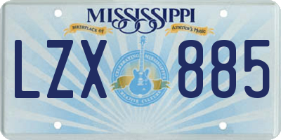 MS license plate LZX885