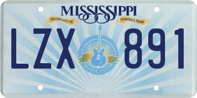 MS license plate LZX891