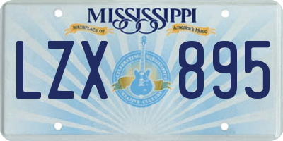 MS license plate LZX895