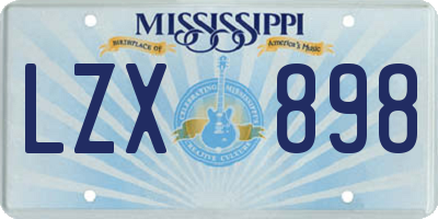 MS license plate LZX898