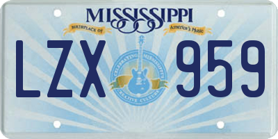 MS license plate LZX959